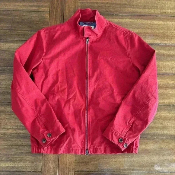 Brooks Brothers Red Fleece Full Zip Up Lightweight Jacket Men’s SZ M Red - Picture 1 of 15
